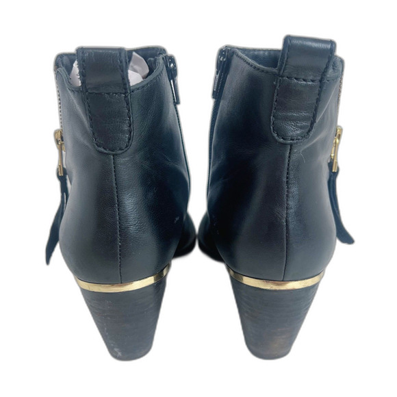 Steve Madden Wantagh Black Leather Suede Booties Ankle Boots Size 9 - Picture 4 of 13